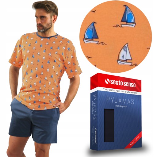 Sesto Senso Pajama Cotton Sailboat 2556/08, M