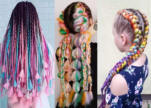 Красочные синтетические волосы Ombre для косичек