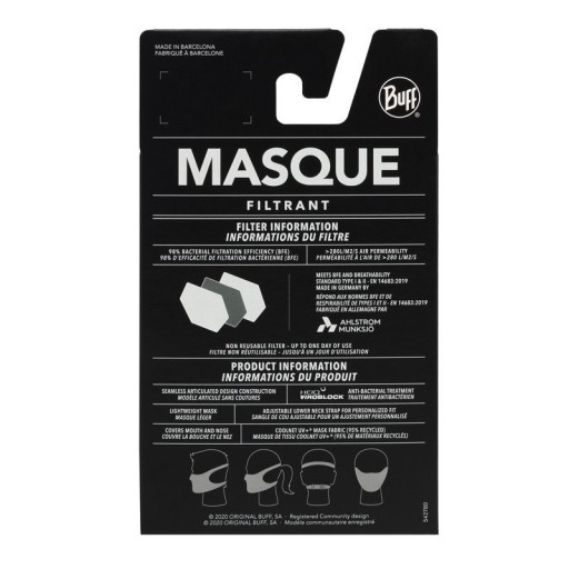 Maska z wymiennymi filtrami maseczka ochronna Buff
