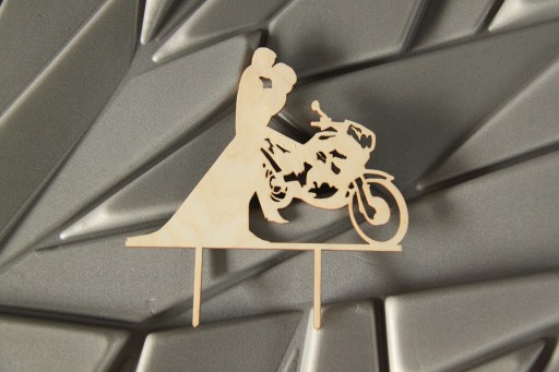 Topper Młoda Para Motocyklista na tort weselny