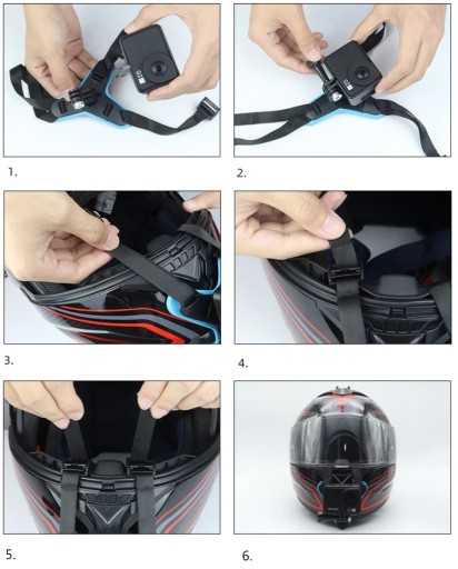 Крепление на шлем Держатель для шлема для камер GoPro 12, 11, 10, 9, 8, 7, 6, 5 MAX DJI