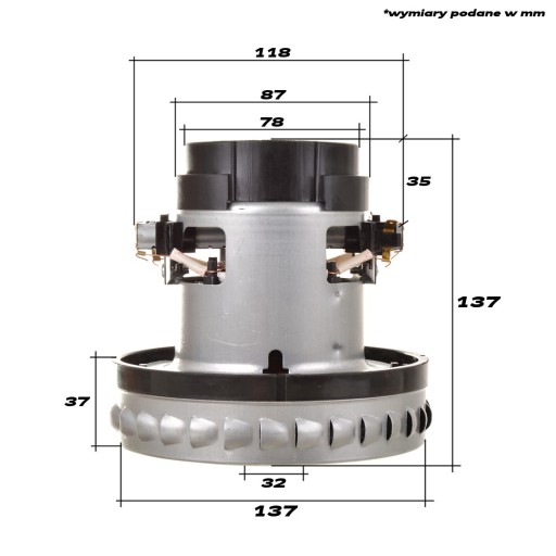 Турбинный двигатель 1400Вт для пылесоса Karcher WD2, MV2, MV3, WD3, серия А
