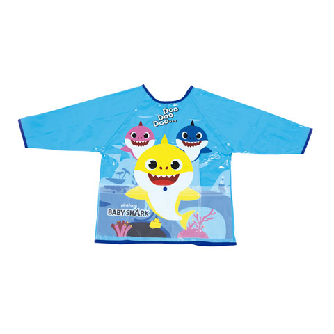 ЗАЩИТНЫЙ ДЕТСКИЙ ФАРТУК С РУКАВАМИ BABY SHARK ДЛЯ ДЕТСКОГО САДА ДОМА