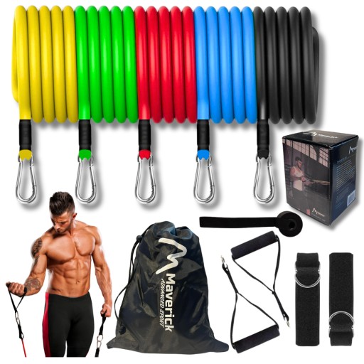 ZESTAW 5 GUM OPOROWYCH DO ĆWICZEŃ FITNESS EKSPANDER GUMOWY CROSSFIT KG