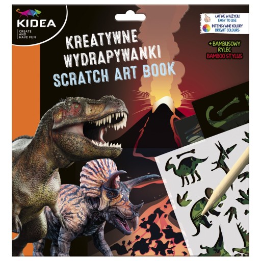 Скретч-доска ДИНОЗАВРЫ с KIDEA TEMPLATES + СТИЛУС