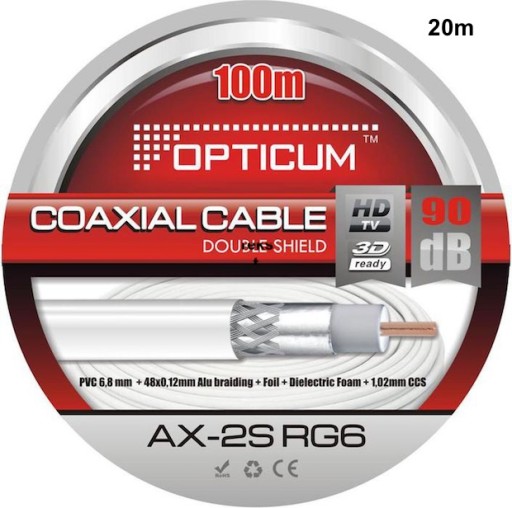 BX1000 DVBT2 АНТЕННА 200 км 4K 3ТВ КОМПЛЕКТ + КАБЕЛЬ 20 м