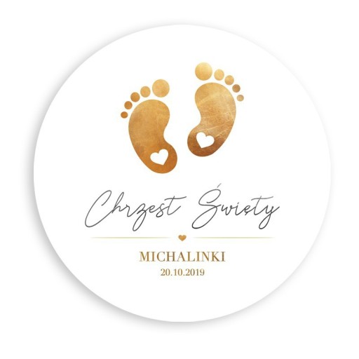 OŁATEK персонализированный к Крещению Golden Feet