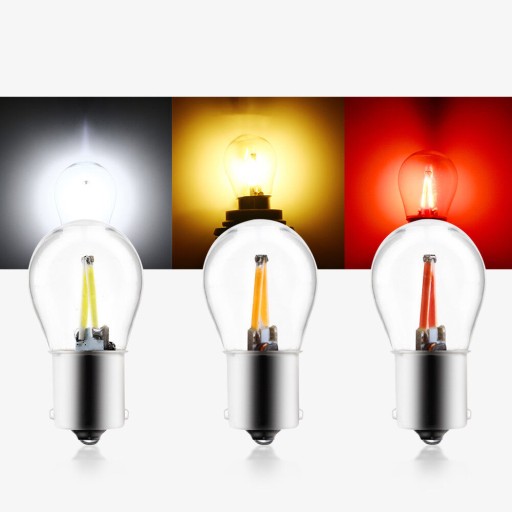 LED COB FILAMENT PY21W BAU15S BIAŁA 12V 24V