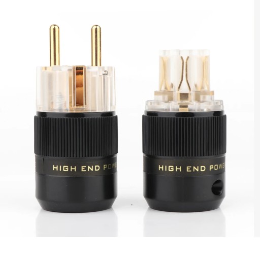 Пара родиевых Hi-Fi Audio Hi-end Schuko Разъем питания переменного тока Кабель питания Вилка