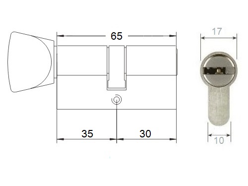 ВСТАВКА С РУЧКОЙ НИКЕЛЬ WG-54 35/30