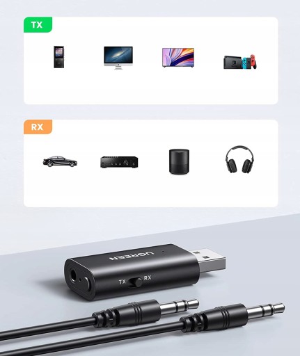 Ugreen Bluetooth 5.1 Беспроводной аудиоадаптер передатчик/приемник