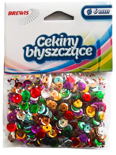 CEKINY BŁYSZCZĄCE ozdobne kreatywne MIX kolor
