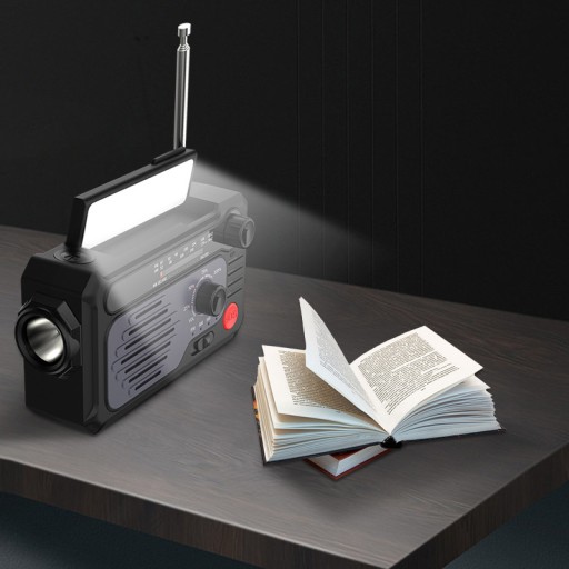 Солнечная аварийная радиостанция AM FM SOS Bluetooth 5.0 2000 мАч фонарик