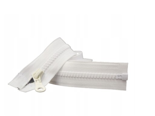 ZAMEK SUWAK ROZDZIELCZY KOSTKA 65 cm roz 5 BIEL