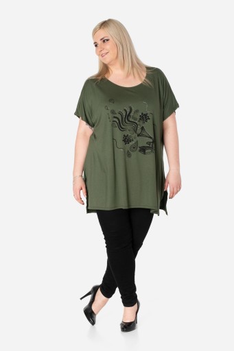 Duża Długa Bluzka Damska Tunika Oversize 645-07