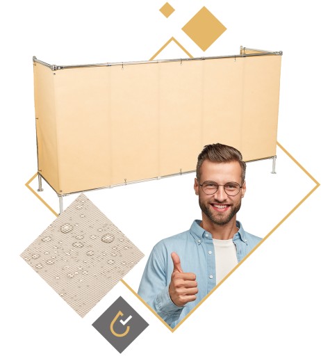 OSŁONA BALKONOWA NA BALKON 0,6X2M MATA BEŻOWA NA TARAS PŁOT UV 99% + GRATIS