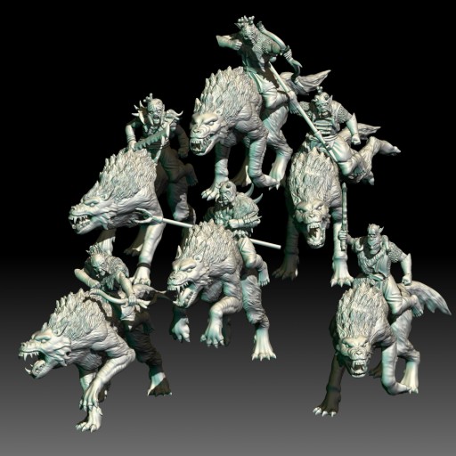 Орки наездники на волках - x3 LOTR MESBG Средиземье Властелин колец