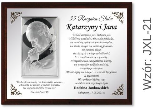 PREZENT ROCZNICA ŚLUBU JUBILEUSZ 10 15 20 25 30 40 45 50 55 GODY + pudełko