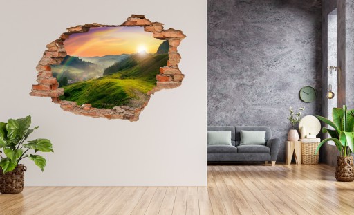 3D ФОТОобои САМОКЛЕЯЩИЕСЯ декоративная наклейка ГОРНАЯ ТРОПА РАДУГА