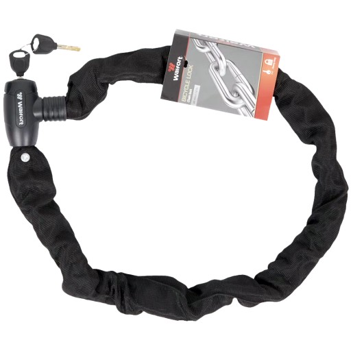 Zapięcie do roweru łańcuch kłódka 9 mm 2 klucze Walfort 120 cm stal