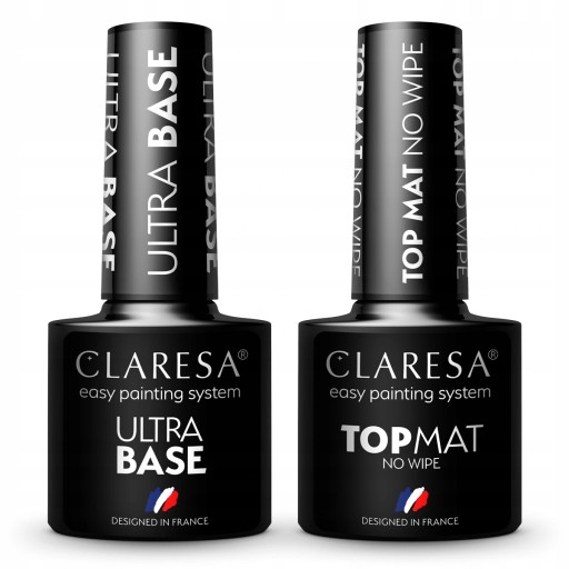 Claresa lakier hybryd ULTRA BASE + TOP MAT NO WIPE