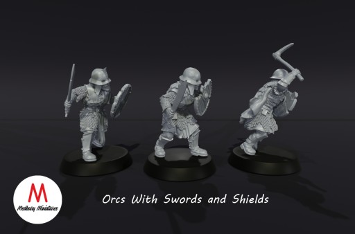 Orc Warriors with Sword and Shield - Zestaw x3