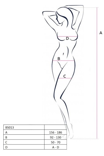 Bodystocking - bielizna erotyczna BS013 white - biały PASSION one size