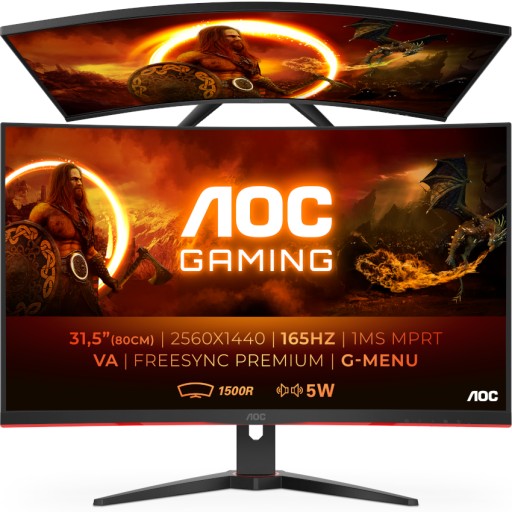 Игровой монитор 32 ДЮЙМА AOC Gaming 165 Гц 1 мс QHD 1440p VA ИЗОГНУТЫЕ ДИНАМИКИ