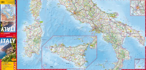 Włochy (Italy); laminowana mapa samochodowo-turystyczna 1:1 050 000