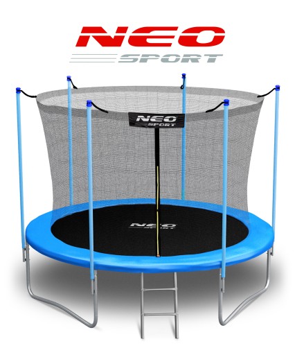 Садовый батут длиной 6 футов (183 см) с внутренней сеткой и лестницей Neo-Sport.