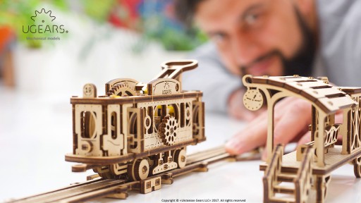 Красивый 3D деревянный пазл uGEARS Tram Line