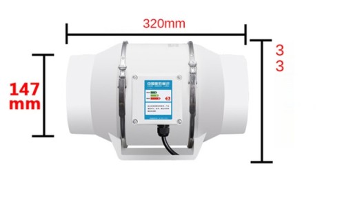 WENTYLATOR KANAŁOWY ŁAZIENKOWY DOMOWY 147MM 540M3H