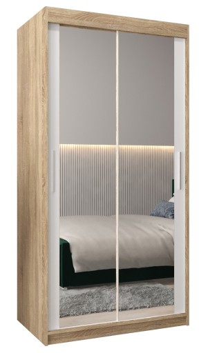 Szafa przesuwna sypialniana z regałami T3 100 cm