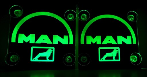 Угловая светодиодная вывеска LOGO MAN - 2 шт. - Угловая вывеска 15х15 см