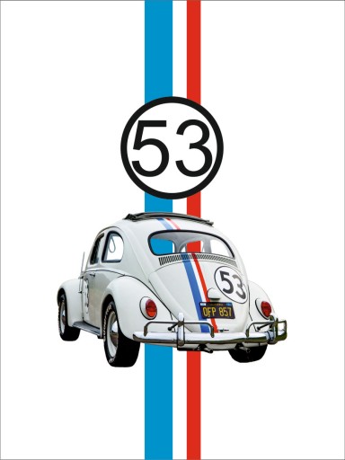 Постер VOLKSWAGEN Beetle HERBIE 53, формат А3