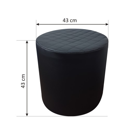 ПУФЛ ИЗ ЭКО КОЖИ ЧЕРНЫЙ 43x43 см
