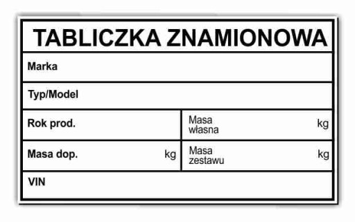 TABLICZKA ZNAMIONOWA CE 85x50mm tabliczki 10szt