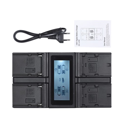 Andoer LP-E6 LP-E6N NP-F970 4-канальный цифровой