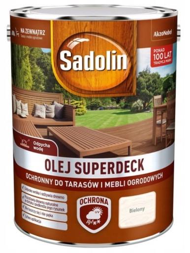 Масло SADOLIN SUPERDECK, отбеленное, 5л + БЕСПЛАТНО