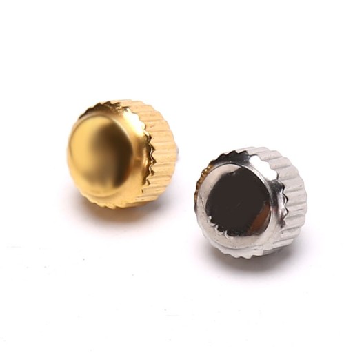 1PC 7.0mm * 4.4mm zegarek ze stali korona zewnętrz