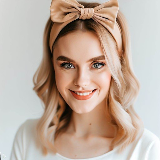 Opaska do włosów szeroka na głowę kwiaty biała klasyczna sztywna vintage