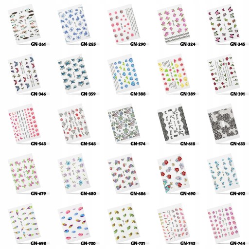 10x водные наклейки для ногтей WATER STICKERS