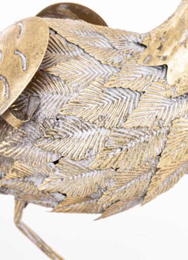 Paw złota metalowa figurka pawia dekoracja ozdoba