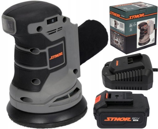 ОРБИТАЛЬНАЯ ШЛИФОВАЛЬНАЯ МАШИНА STHOR PEX 125MM АККУМУЛЯТОР 20В +4Ач
