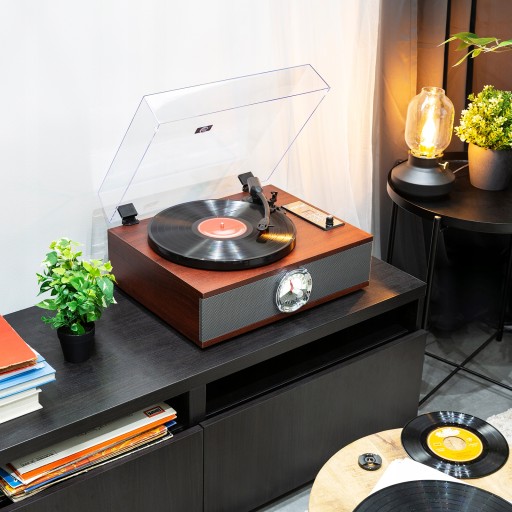 Винтажный проигрыватель Bluetooth FM CD-динамики + винил