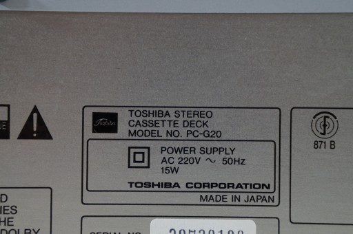 КАССЕТНЫЙ РЕГИСТРАТОР TOSHIBA PC-G20