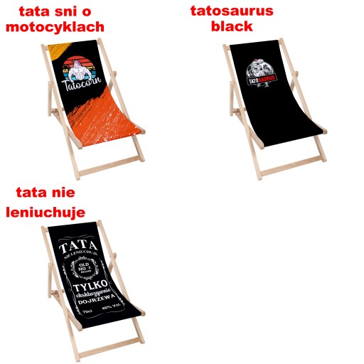 Leżak Drewniany Ogrodowy Tata Galaxy Pomysł na Prezent z Okazji Dnia Taty