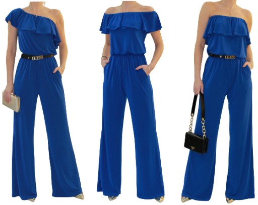 Kombinezon dekolt hiszpanka blue - r 46 (34-50