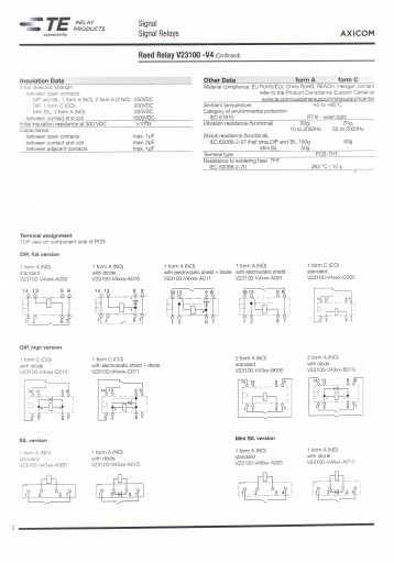 ВОЕННОЕ КОММУТАЦИОННОЕ МИКРОРЕЛЕ V23100