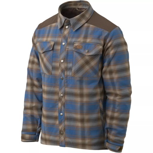 Мужская рубашка в клетку утепленная куртка WINTER WARDEN HELIKON Blue XXL